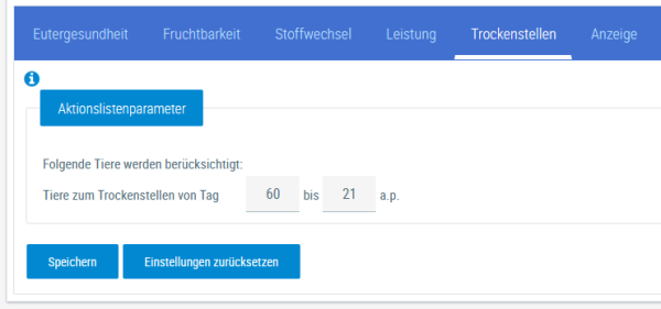 Beispielansicht "Trockenstellen"