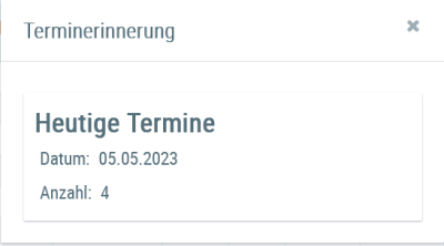 Beispielansicht "Erinnerung in MLP-Online"