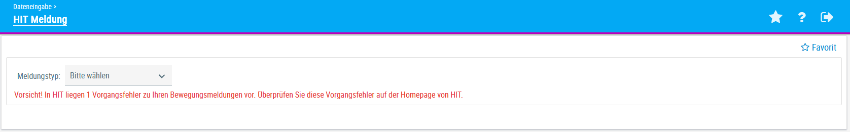 Beispielansicht "Vorgangsfehler"