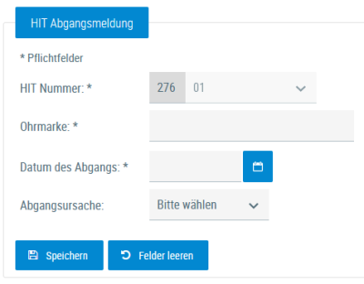 Beispielansicht "Abgangsmeldung"