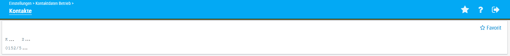 Beispielansicht "Kontakte"
