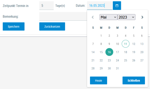 Beispielansicht "Kalender"