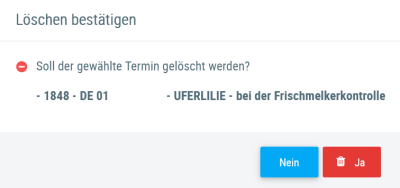 Beispielansicht "Termin löschen"